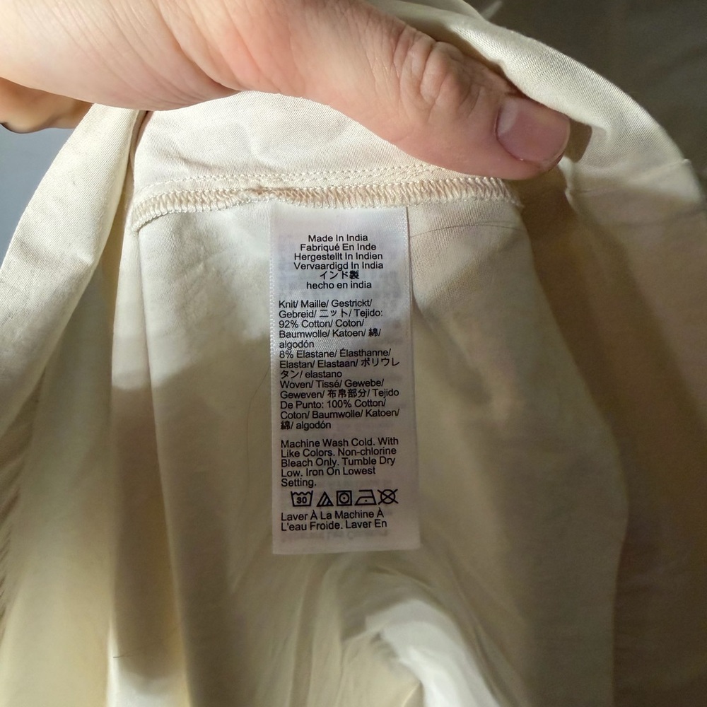 Fitted Knit Mock-Neck Dress with Poplin Skirt Size Small - Picture 4 of 6